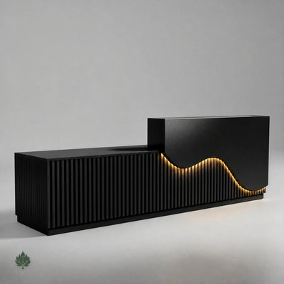 Faye · Front Reception Desk — Glossy Black
