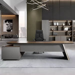 Finley executive desk with side return in a gray city office