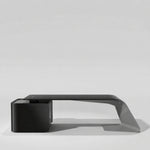 Gödel · Executive Desk — Glossy Black, Right Return