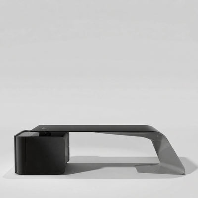Gödel · Executive Desk — Glossy Black, Right Return