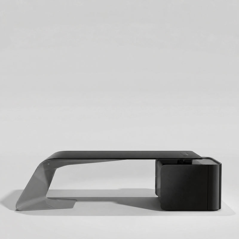 Gödel · Executive Desk — Glossy Black