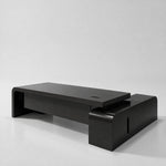 Halcyon · L-Shaped Executive Desk — Glossy Black, Left Return