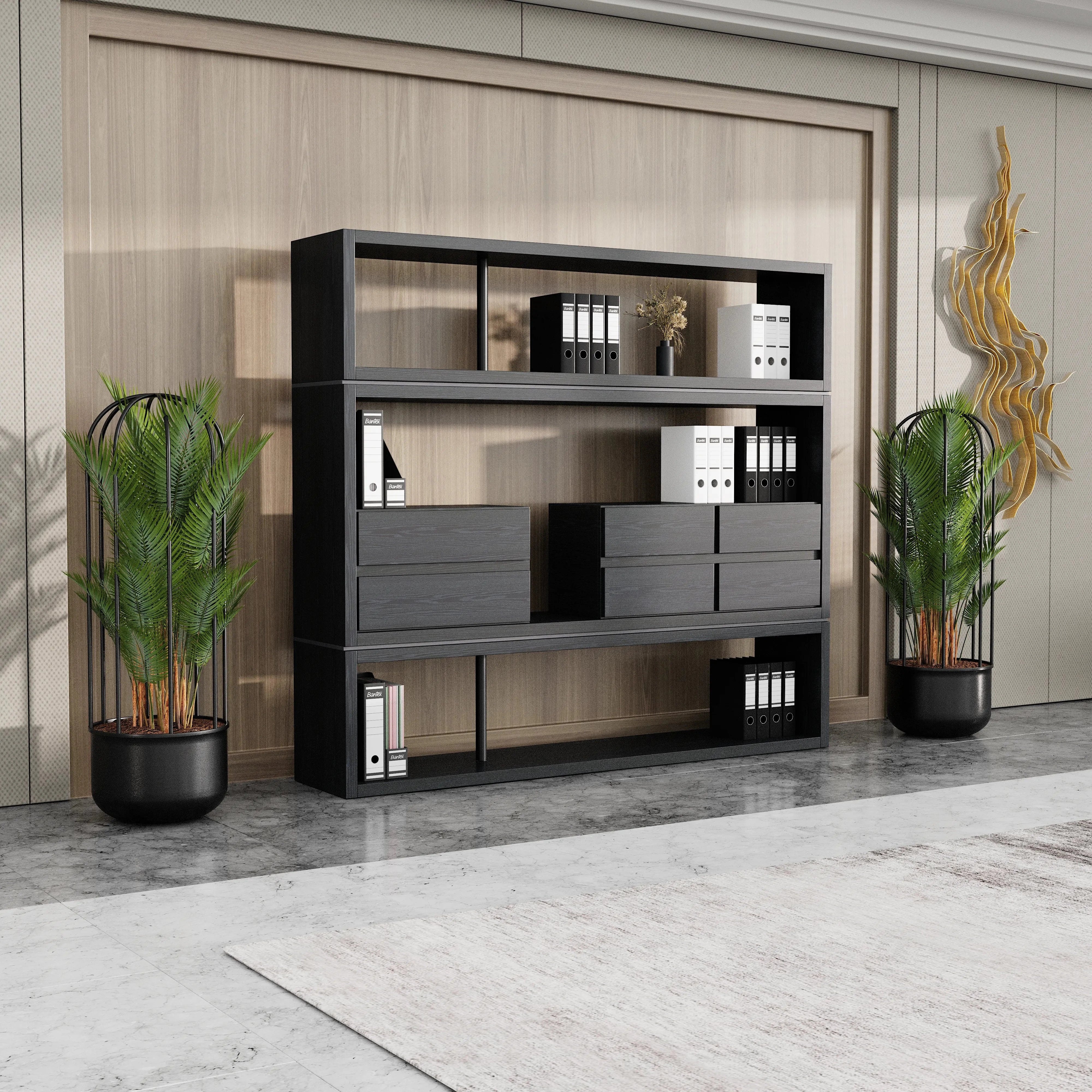Hennessy · 79″W Open Display Office Shelves