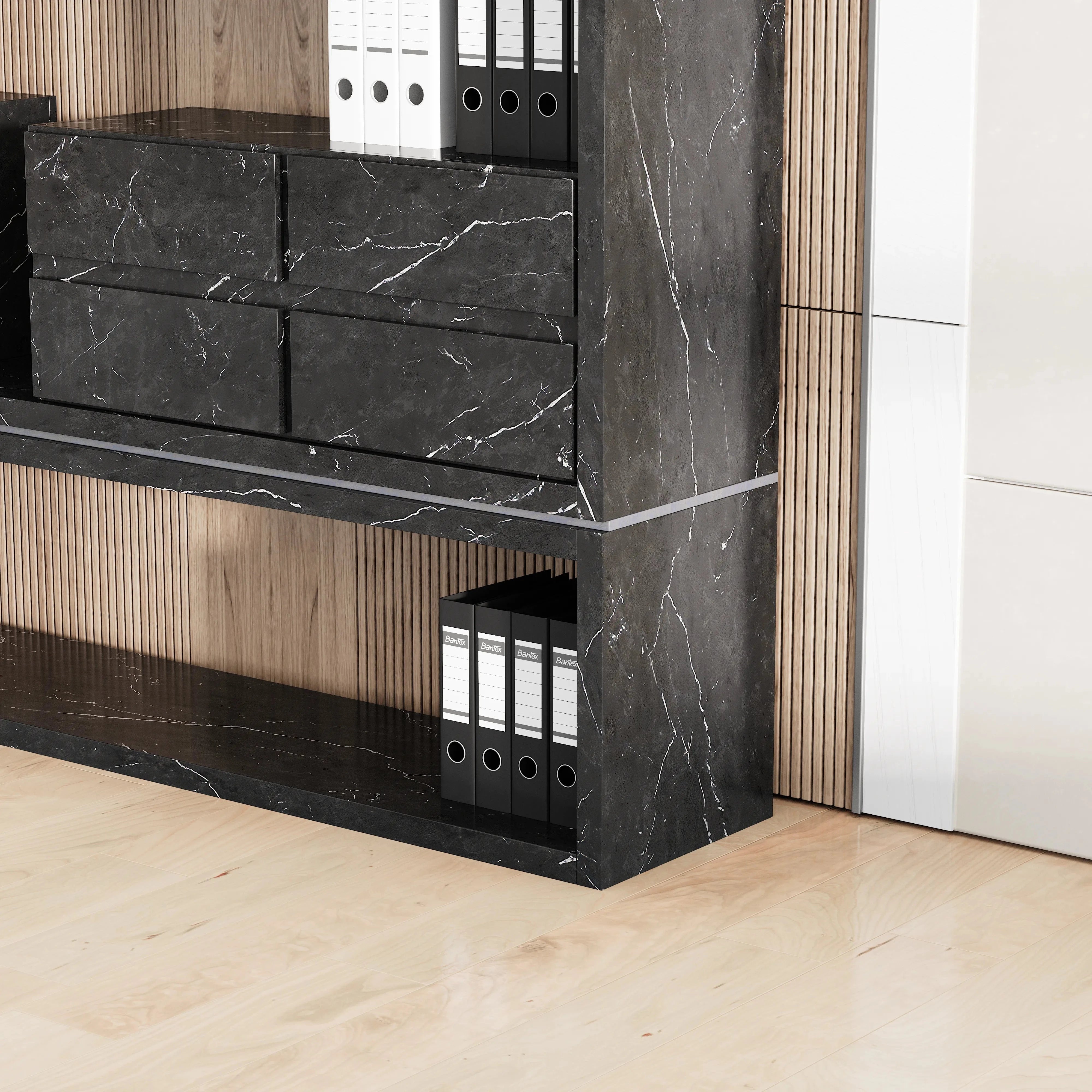 Hennessy · 79″W Open Display Office Shelves