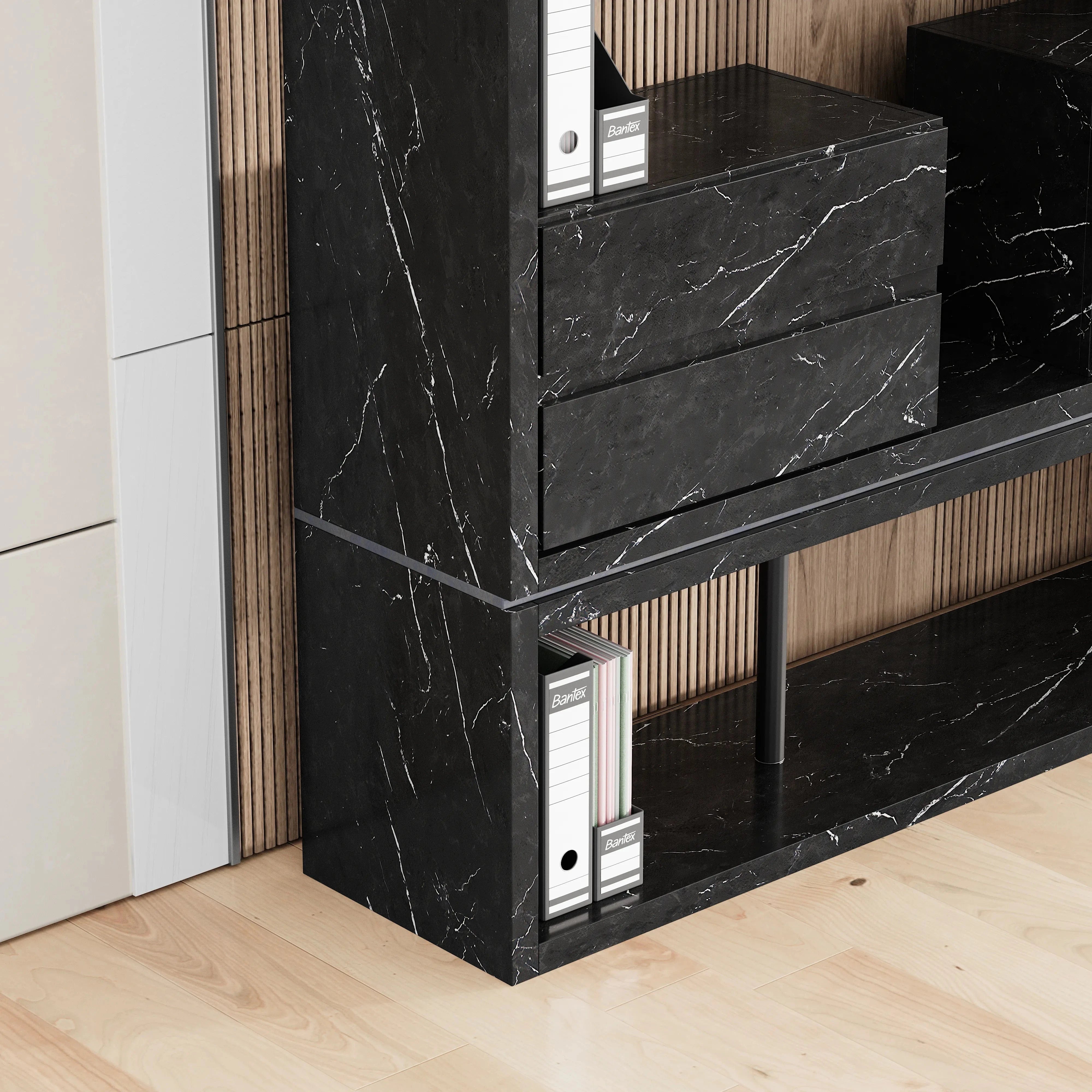 Hennessy · 79″W Open Display Office Shelves