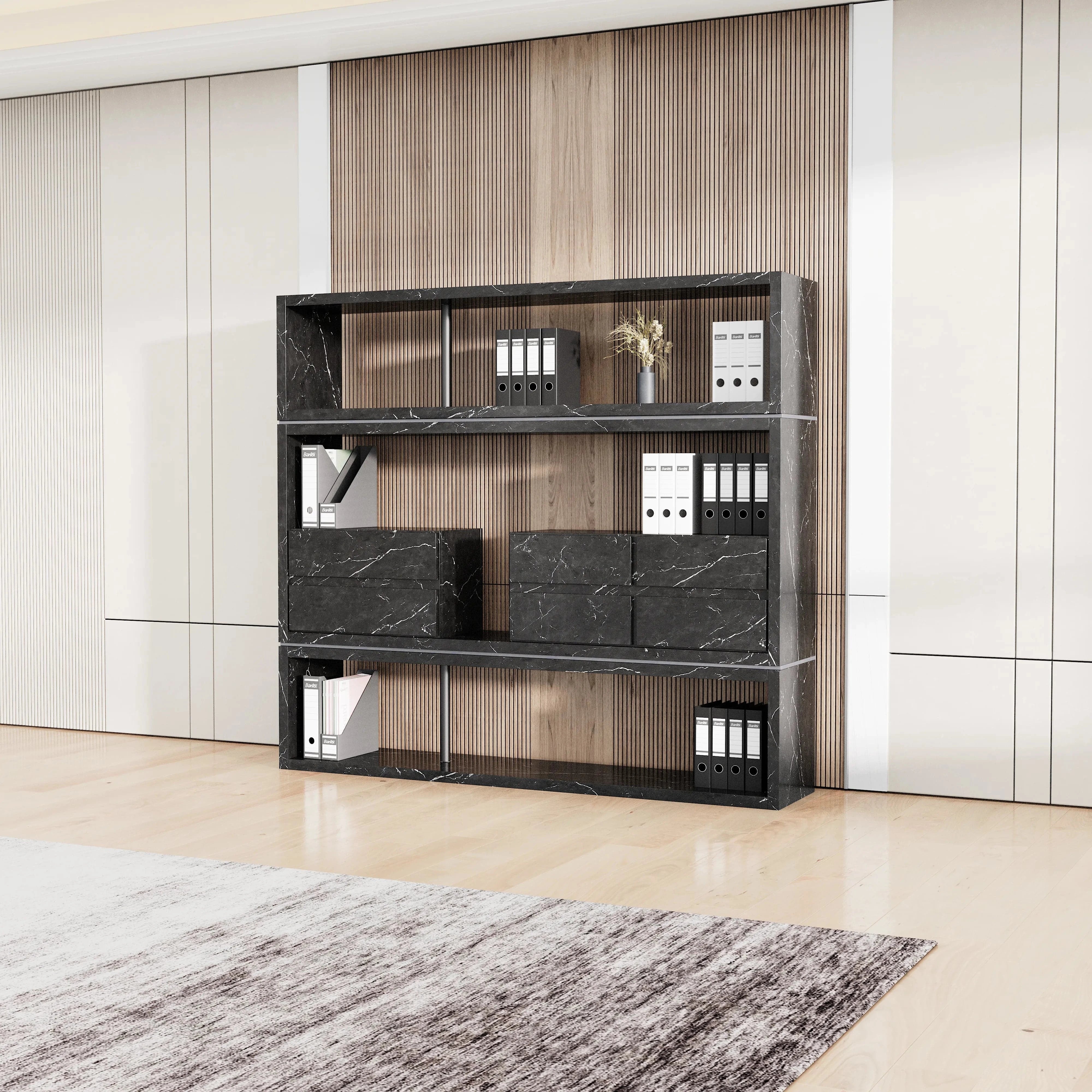 Hennessy · 79″W Open Display Office Shelves