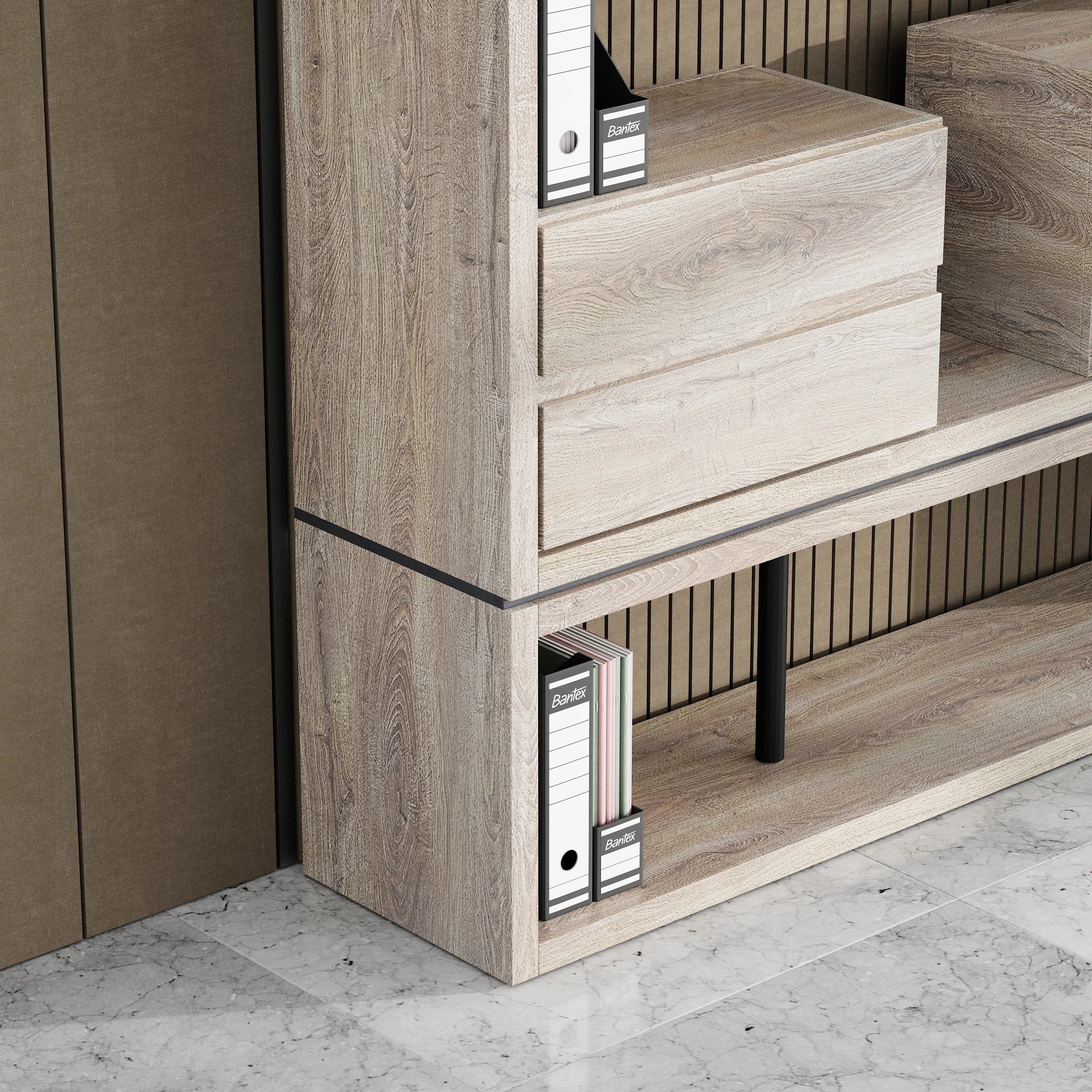 Hennessy · 79″W Open Display Office Shelves