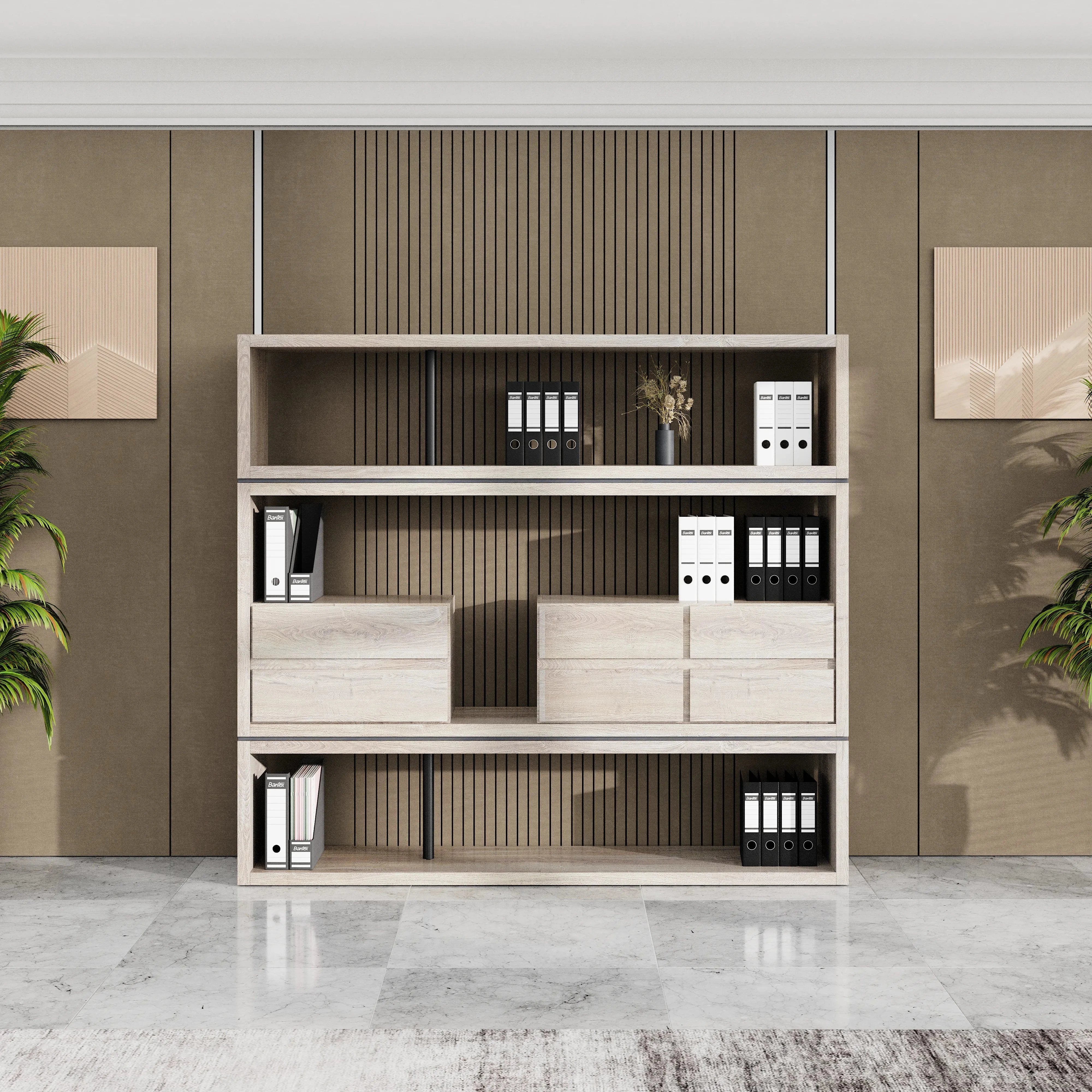 Hennessy · 79″W Open Display Office Shelves