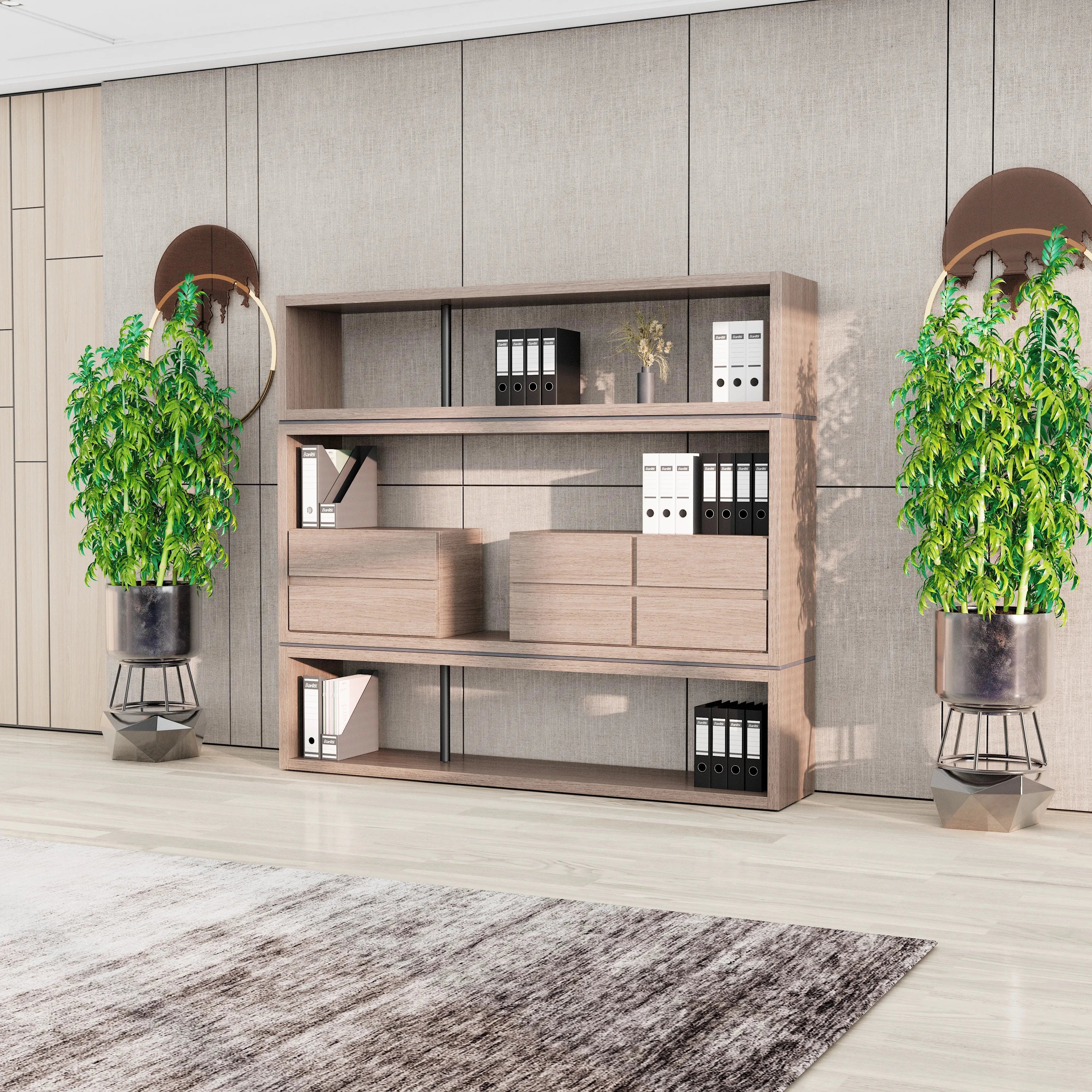 Hennessy · 79″W Open Display Office Shelves