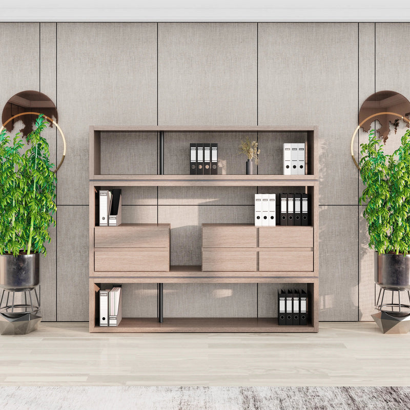 Hennessy · 79″W Open Display Office Shelves