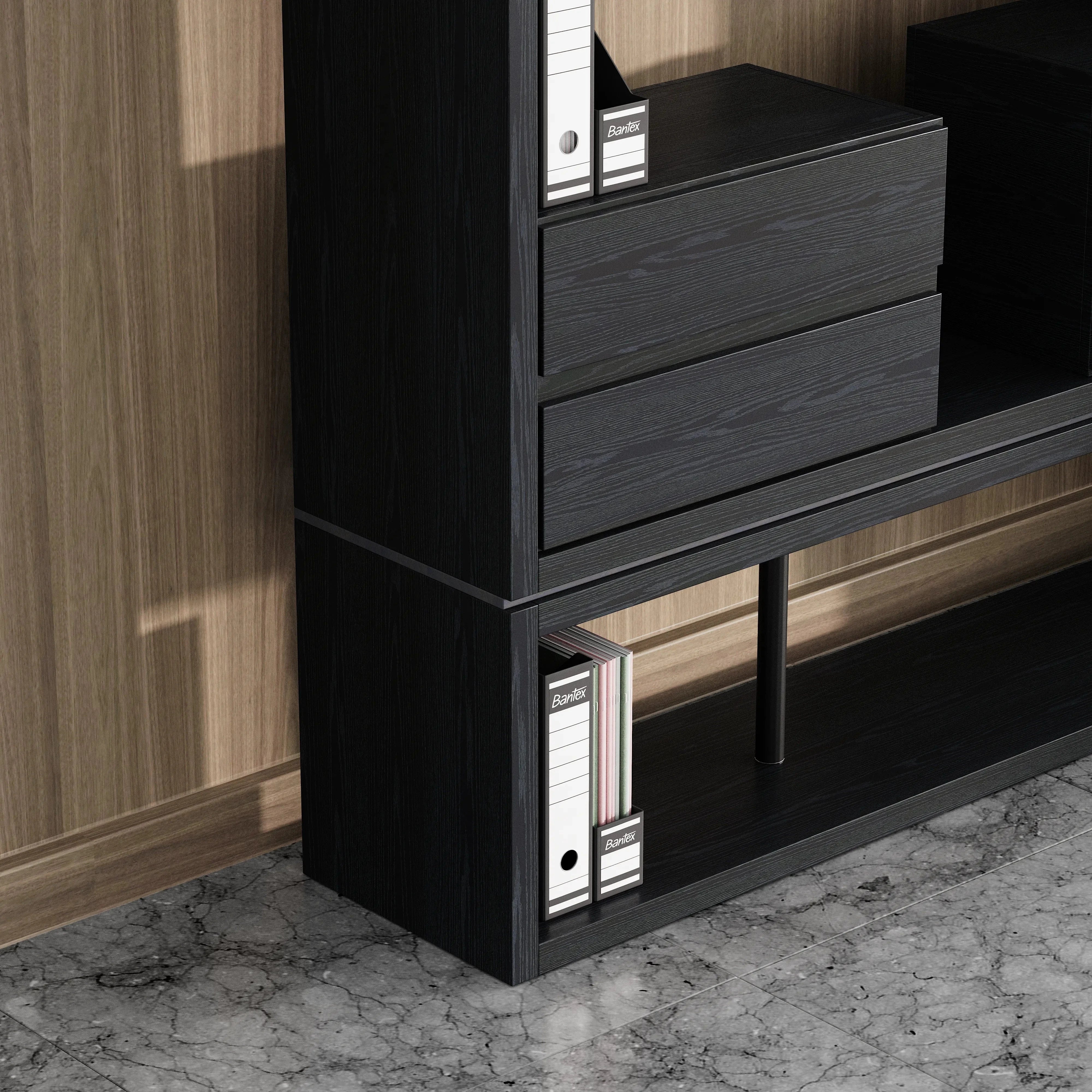 Hennessy · 79″W Open Display Office Shelves