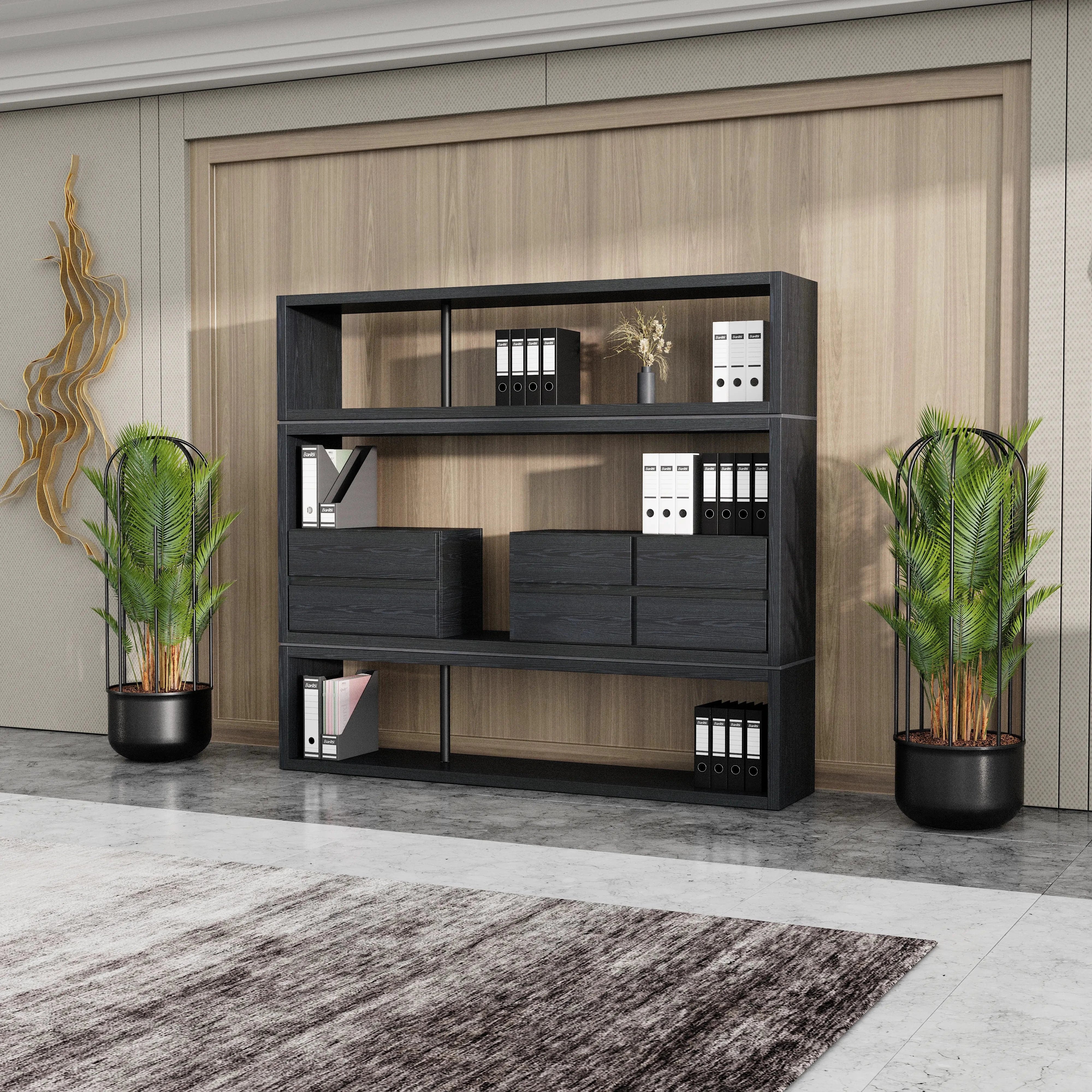 Hennessy · 79″W Open Display Office Shelves