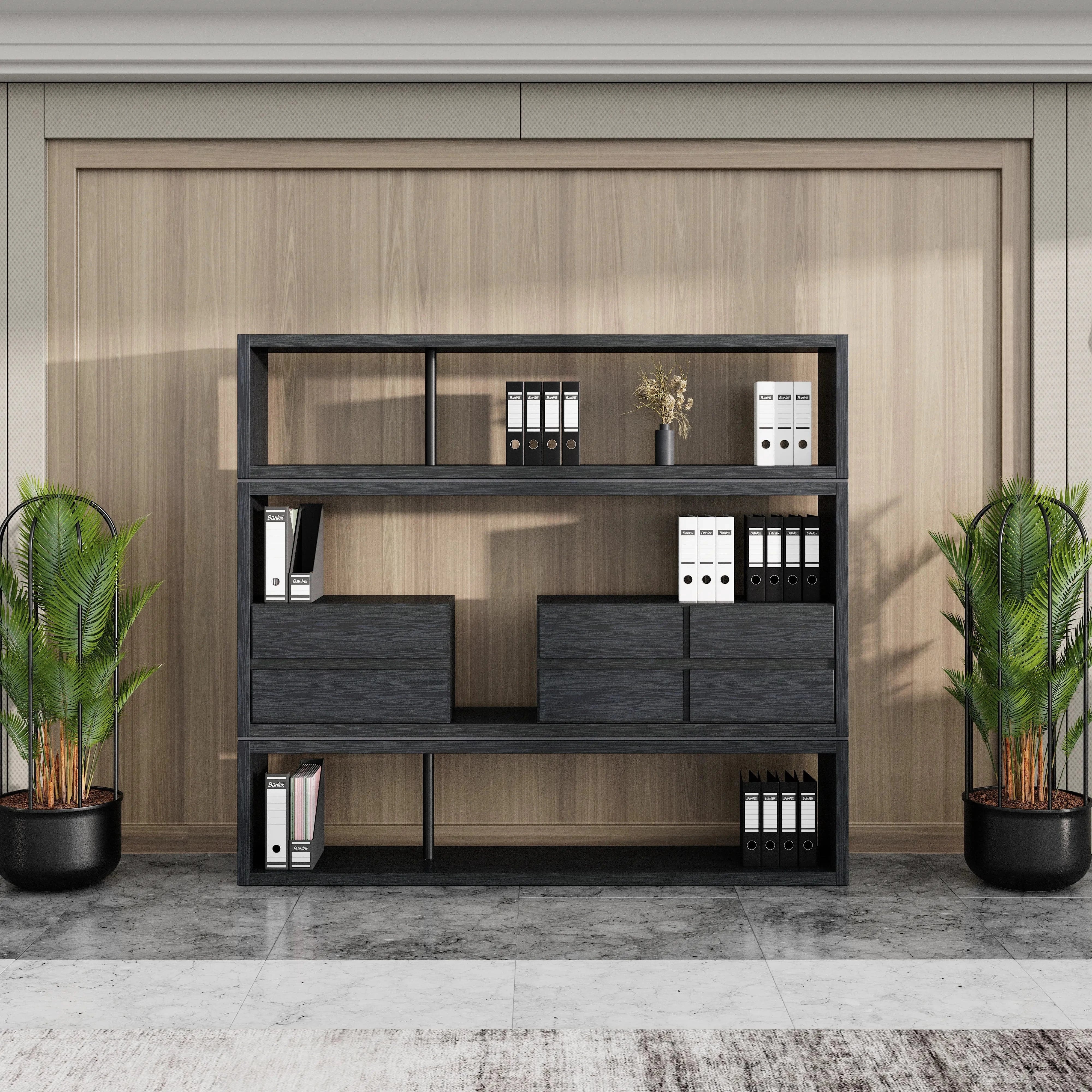 Hennessy · 79″W Open Display Office Shelves