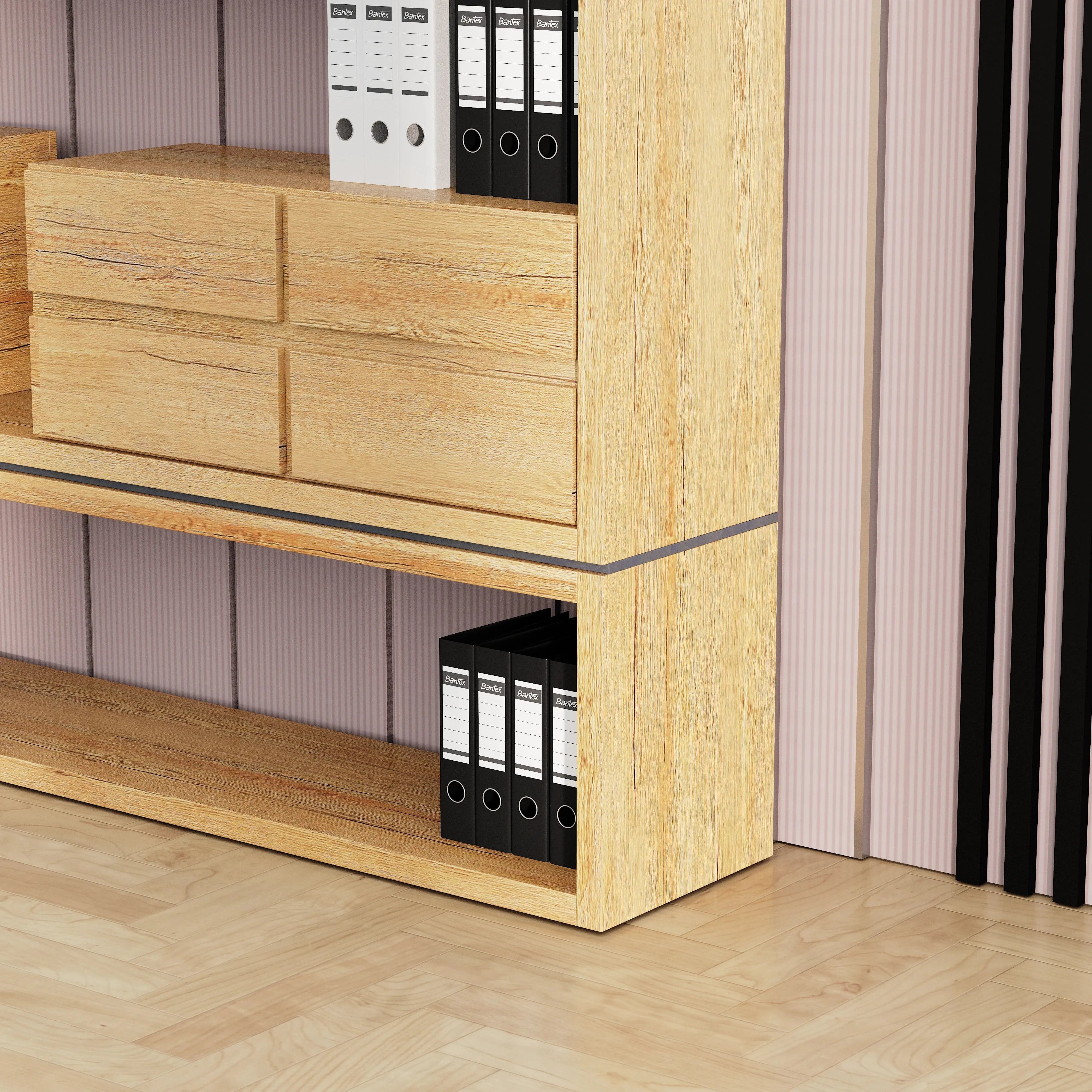 Hennessy · 79″W Open Display Office Shelves