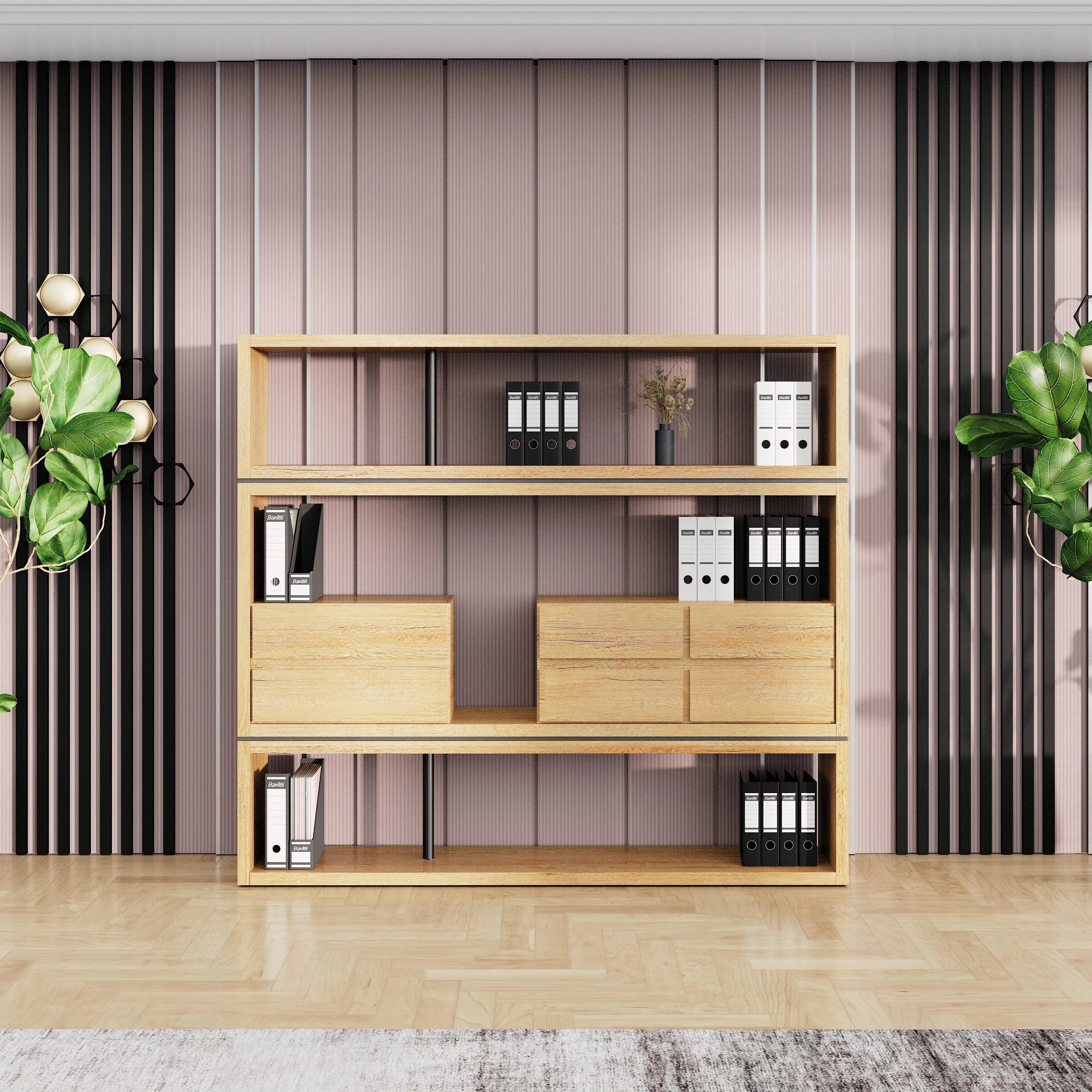 Hennessy · 79″W Open Display Office Shelves