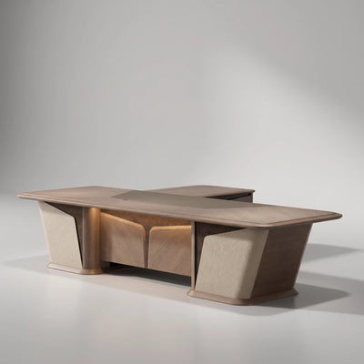 Cognac · Executive Desk w/ Mobile Storage