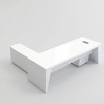 Newton · White Executive Desk w/ Mobile Storage