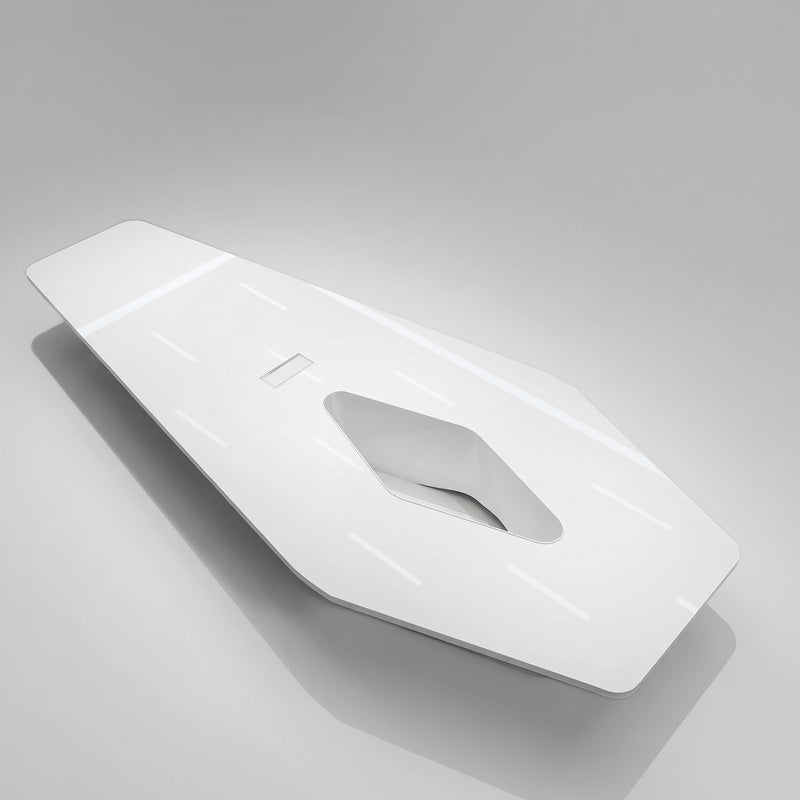 Vertix · White Conference Room Table, Tapered Hexagon