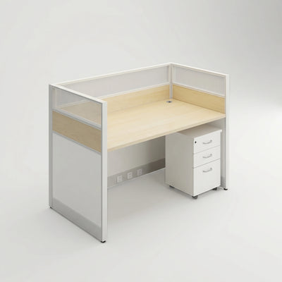 Mira · Standard Cubicle Workstation, White