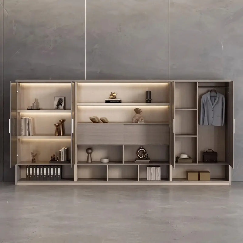 Hartwell · Modern Office Shelves w/ Lighting & Storage
