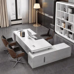 Halcyon · White L-Shaped Executive Desk