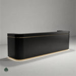Iselle · Front Reception Desk — Glossy Black