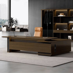 June · Modern L-Shaped Executive Desk