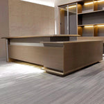 June · Modern L-Shaped Executive Desk