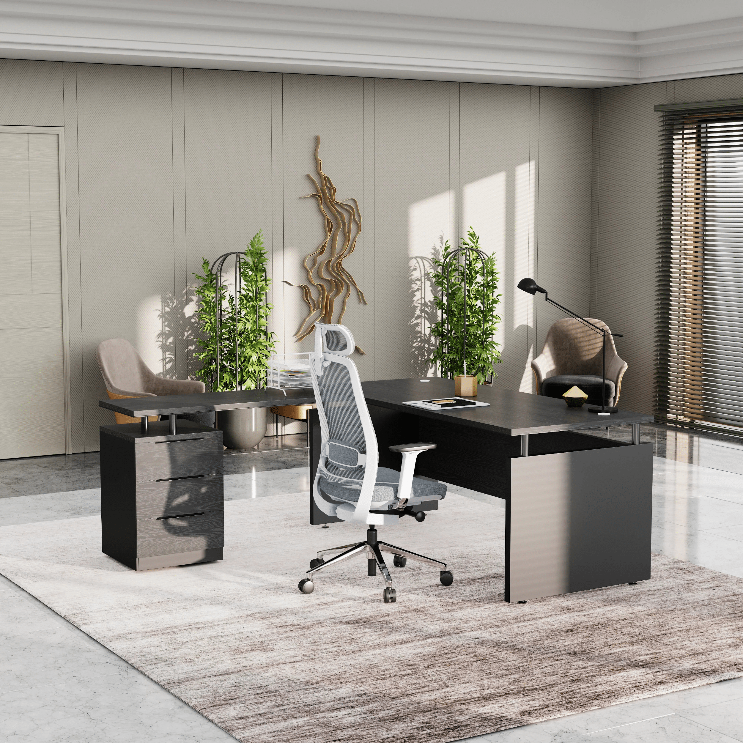 Juniper · Modern L-Shaped Executive Desk