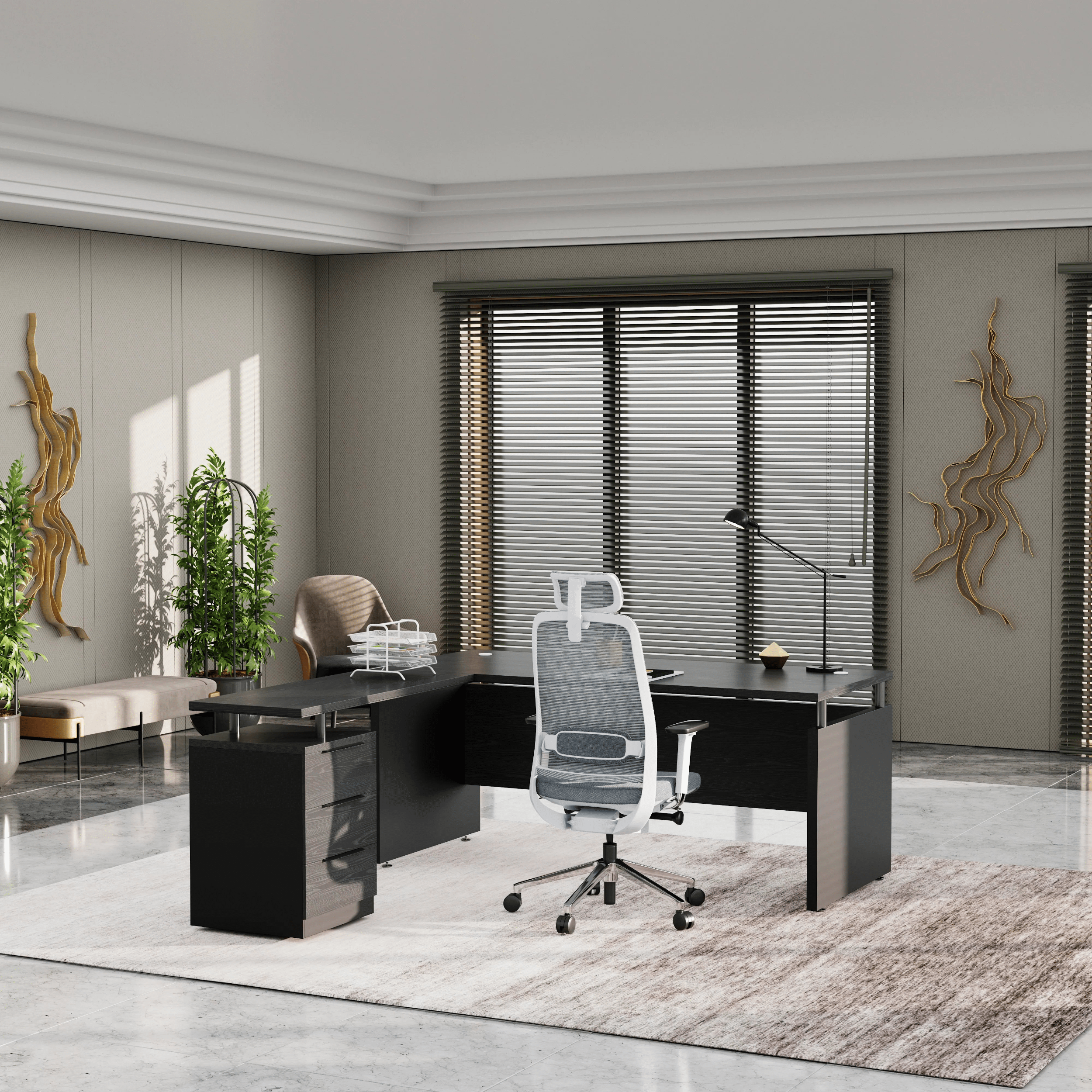 Juniper · Modern L-Shaped Executive Desk
