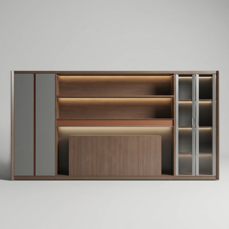 Kaelios · Office Shelves w/ Lighting & Storage