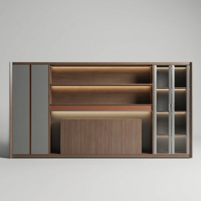 Kaelios · Office Shelves w/ Lighting & Storage