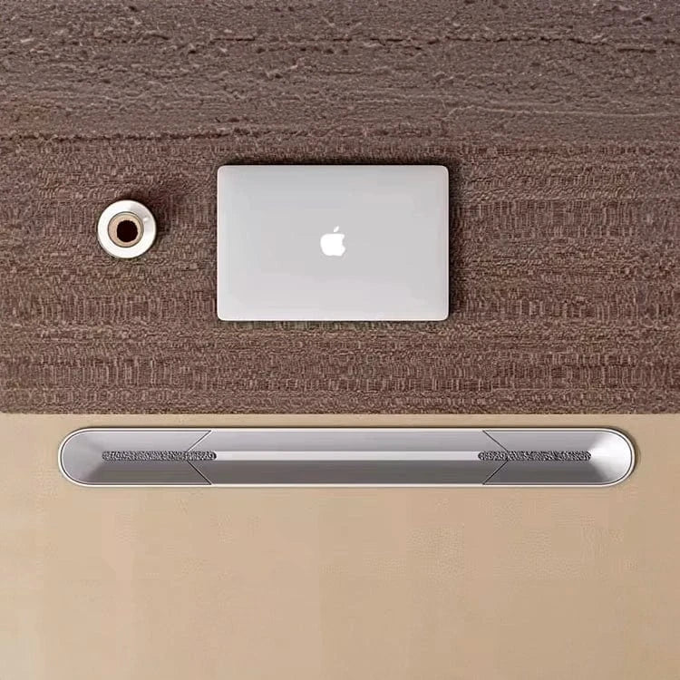 Escritorio ejecutivo Kevin en forma de L beige de 78 a 102