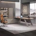 Laurier desk with cognac leather chair in an executive suite