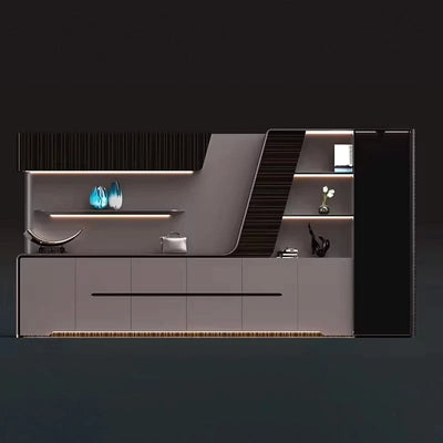 Lucia · Modern Office Shelves w/ Lighting & Storage