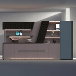 Lucia · Modern Office Shelves w/ Lighting & Storage
