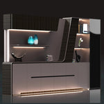 Lucia · Modern Office Shelves w/ Lighting & Storage