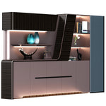 Lucia · Modern Office Shelves w/ Lighting & Storage