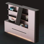 Lucia · Modern Office Shelves w/ Lighting & Storage