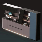 Lucia · Modern Office Shelves w/ Lighting & Storage