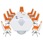 Lyra · Tapered Hexagonal Conference Table, White
