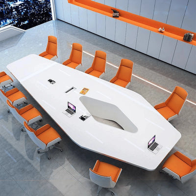 Lyra · Tapered Hexagonal Conference Table, White