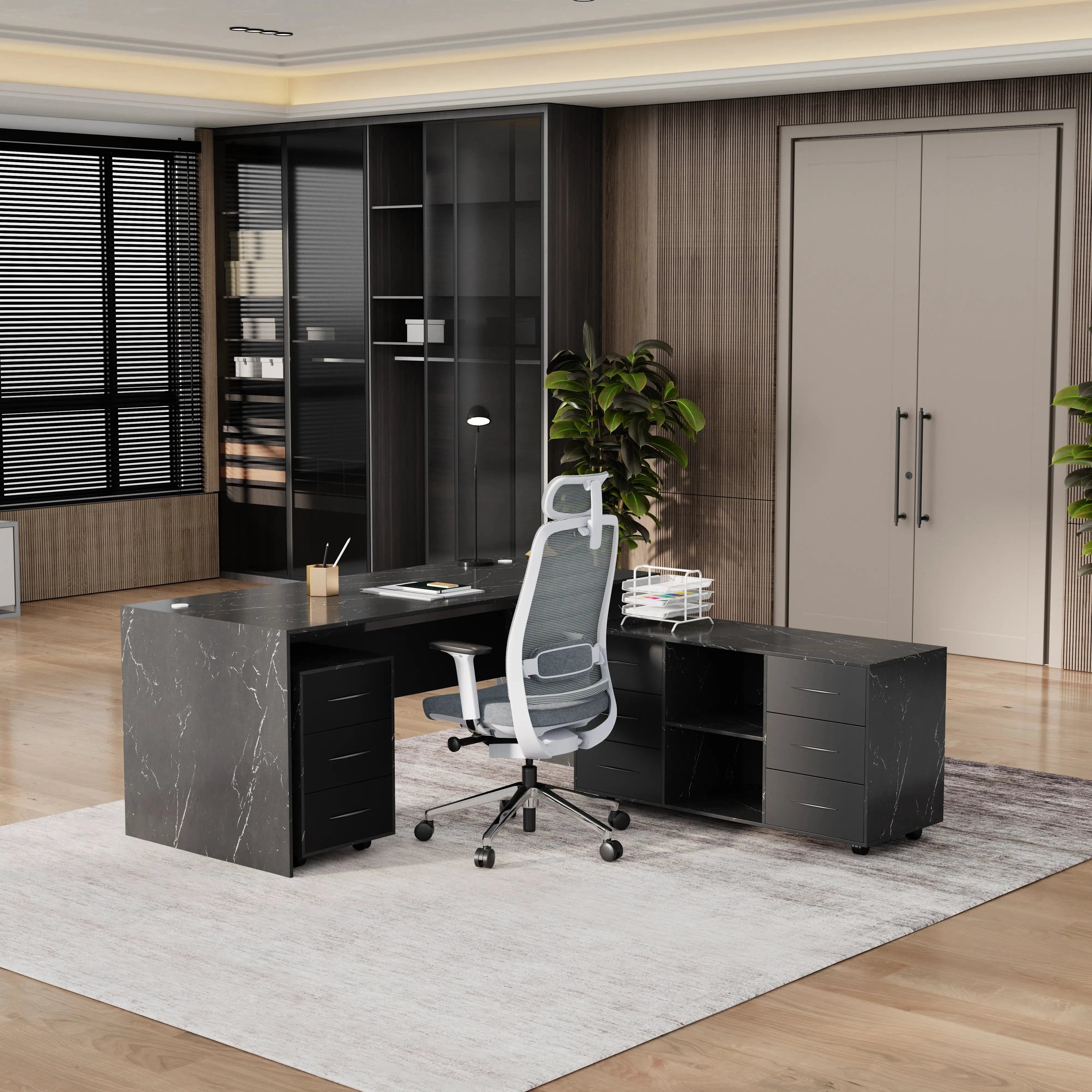 Neptune · Executive Desk w/ Mobile Storage