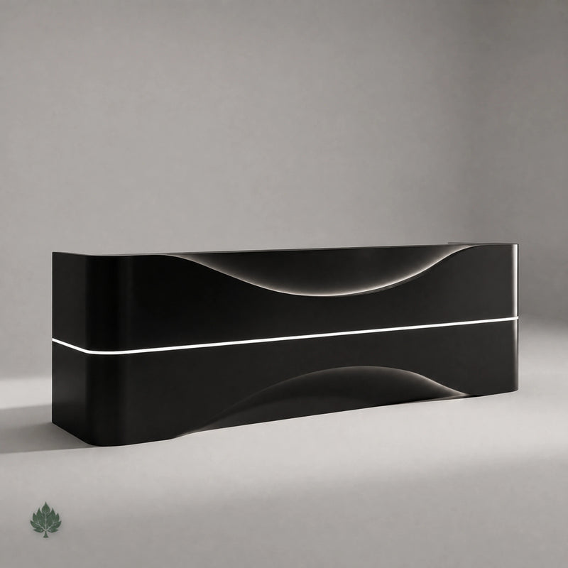 Nerielle · Front Reception Desk — Glossy Black
