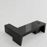 Newton · Executive Desk w/ Mobile Storage — Glossy Black