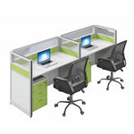 Estación de trabajo de oficina con cubículo rectangular verde Nieves de 51 a 198