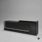 Nyssa · Front Reception Desk — Glossy Black, Right Configuration