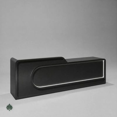 Nyssa · Front Reception Desk — Glossy Black