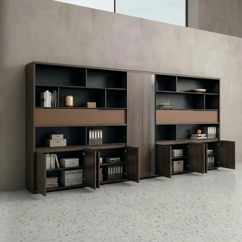 Rexton · Office Shelves w/ Integrated Lighting & Storage