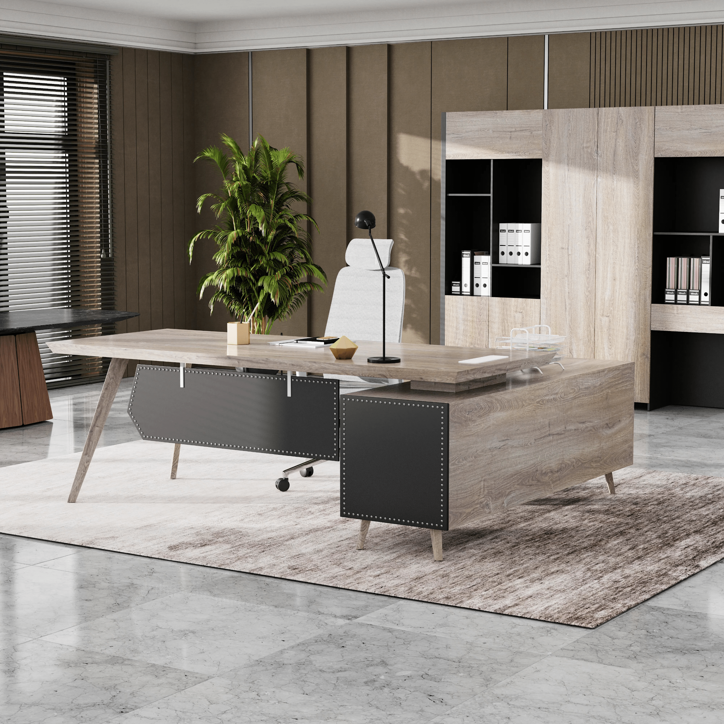 Pacific · Modern L-Shaped Executive Desk